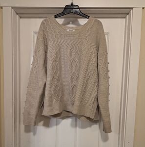 Madewell Cream Cable Knit Sweater